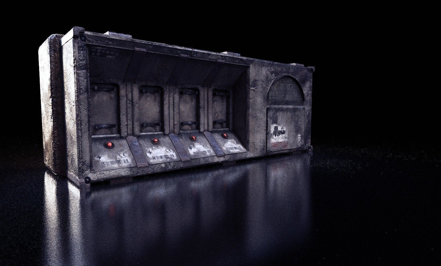 Charging Station Low-poly 3D model_1