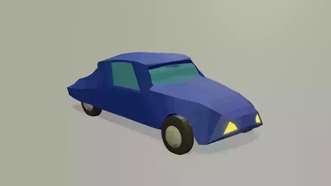 low poly car in polygons