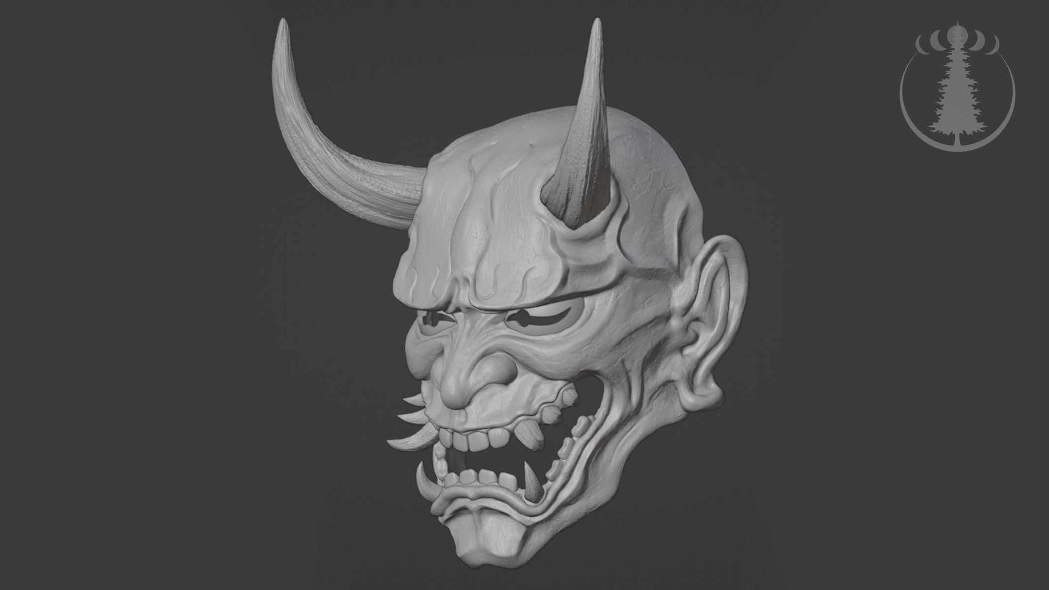 Mask Hannya 3D print model_2