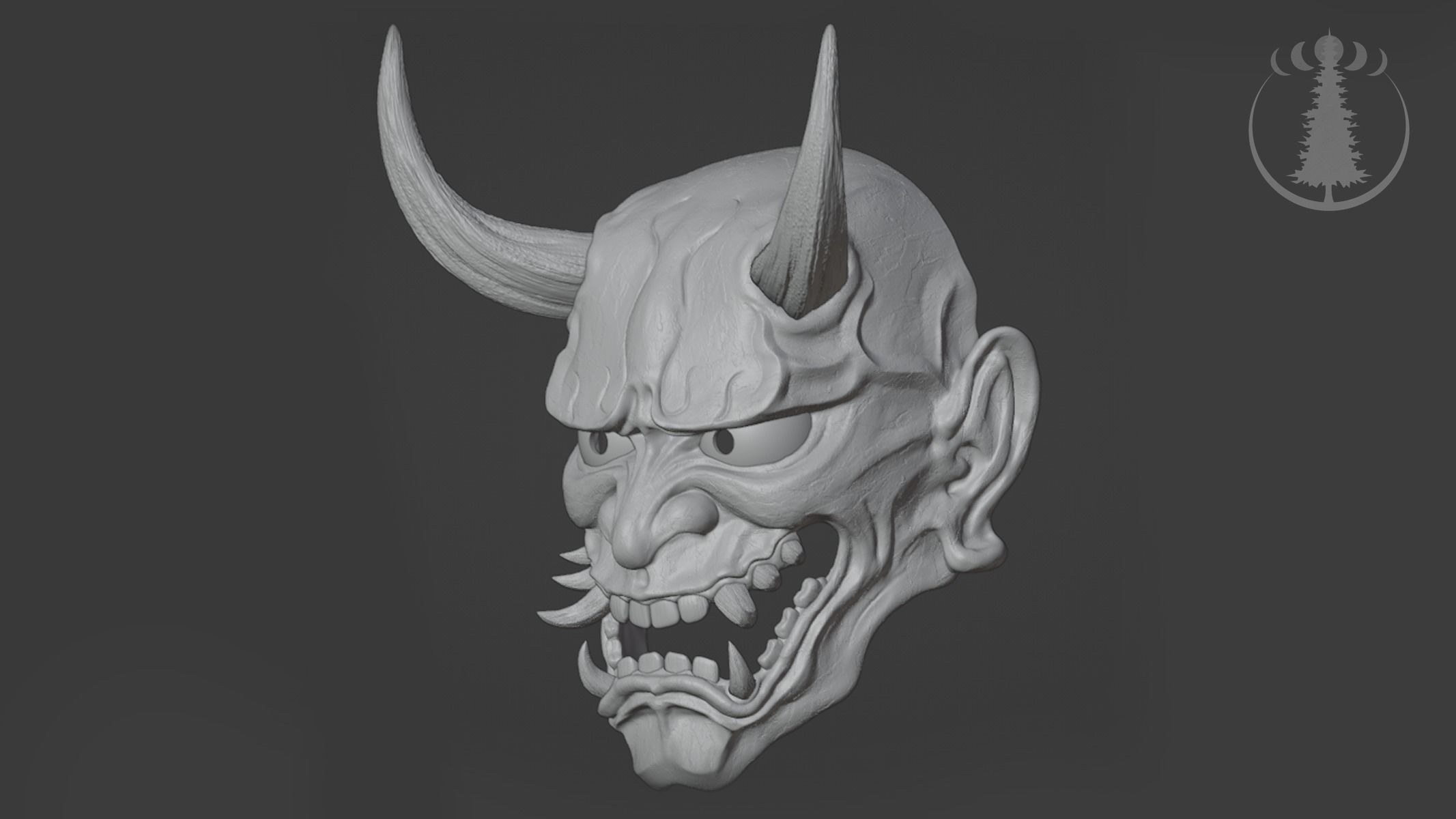 Mask Hannya 3D print model_3