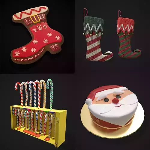 Christmas Prop Mix Ten  3D Model Collection