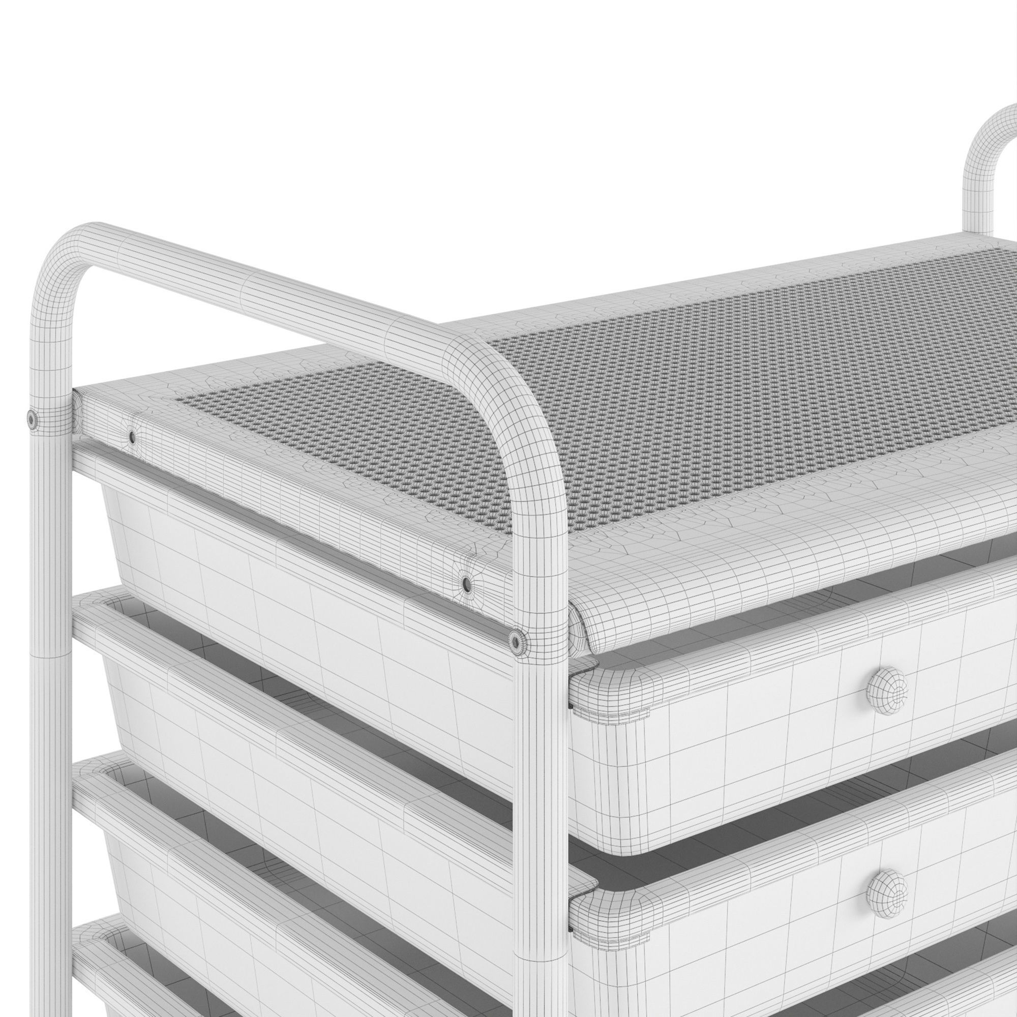 Drawer Rolling Storage Cart 3D model_4