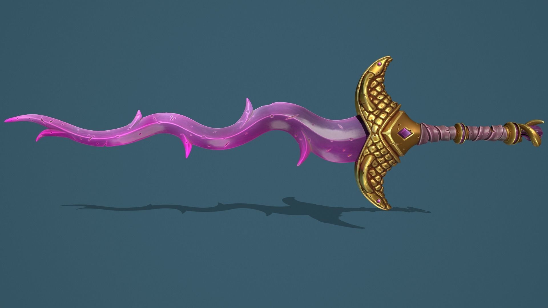 Snake two handed sword 3d print 3D print model_8