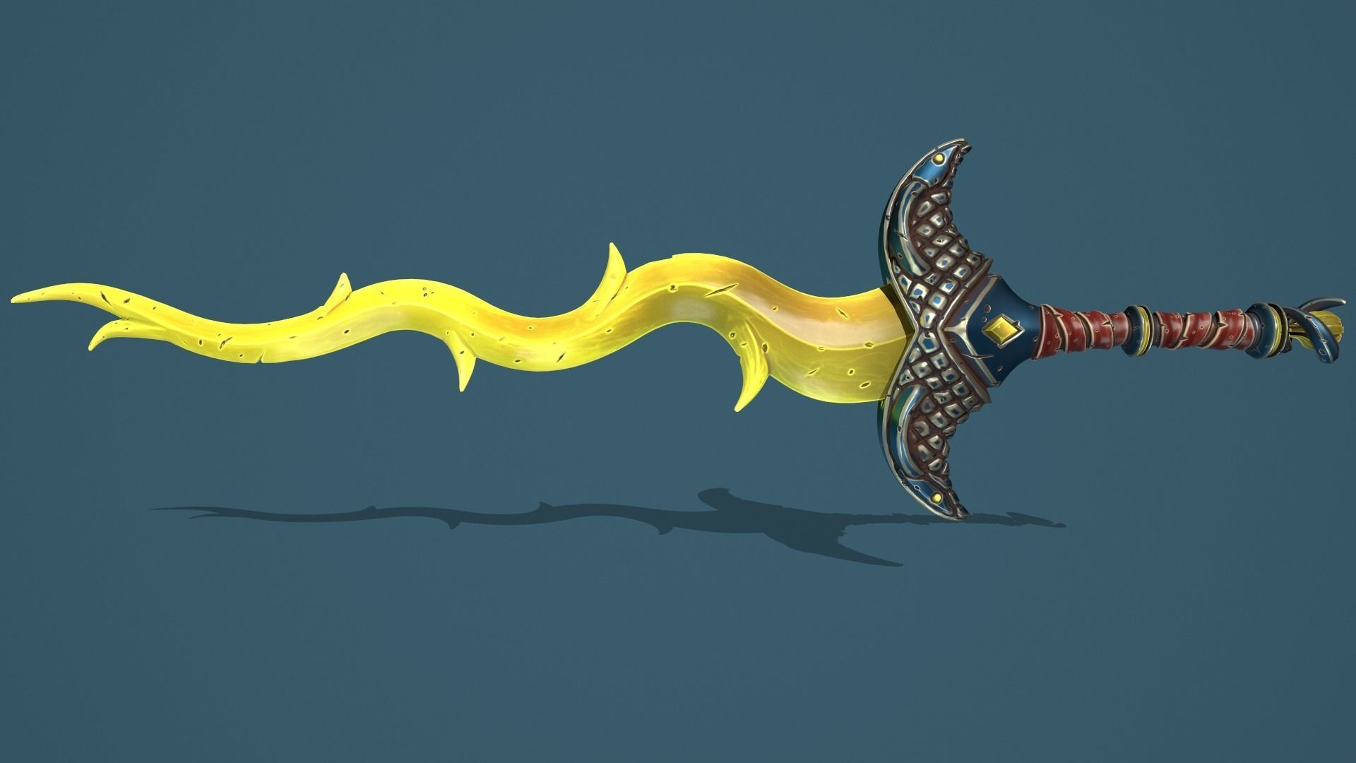 Snake two handed sword 3d print 3D print model_12