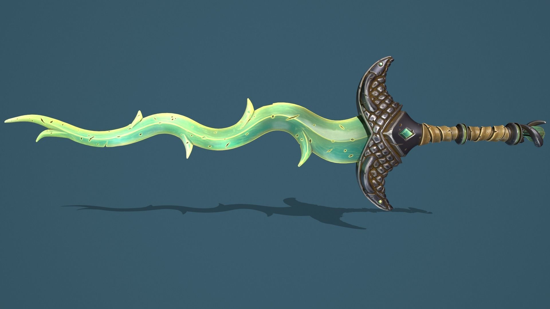 Snake two handed sword 3d print 3D print model_11