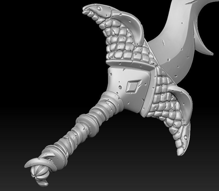 Snake two handed sword 3d print 3D print model_4
