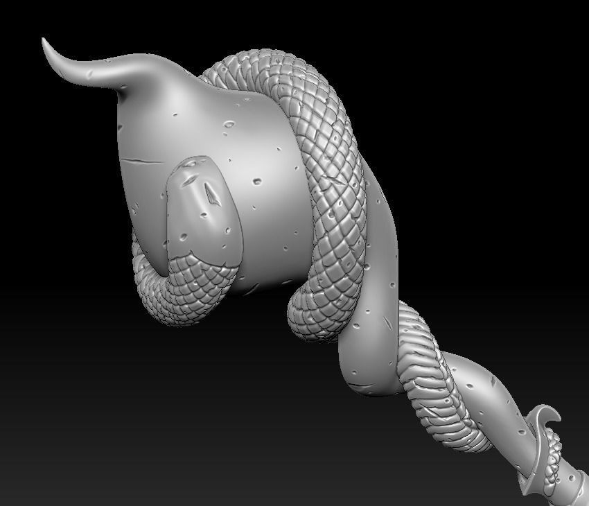 Snake mace 3d print Free 3D print model_3