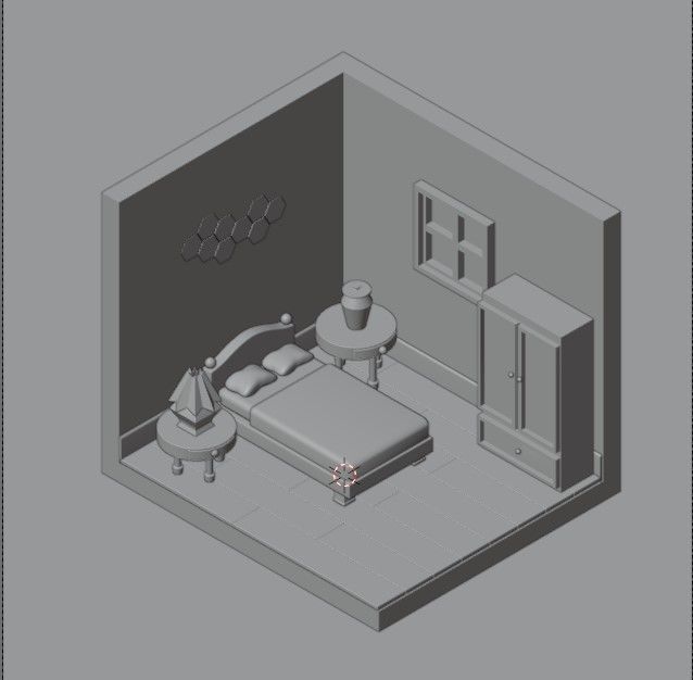 istomatic room with simple design  Low-poly 3D model_2