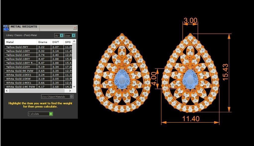 Women Earrings 3dm STL OBJ FBX Renders Details 3D print model_3