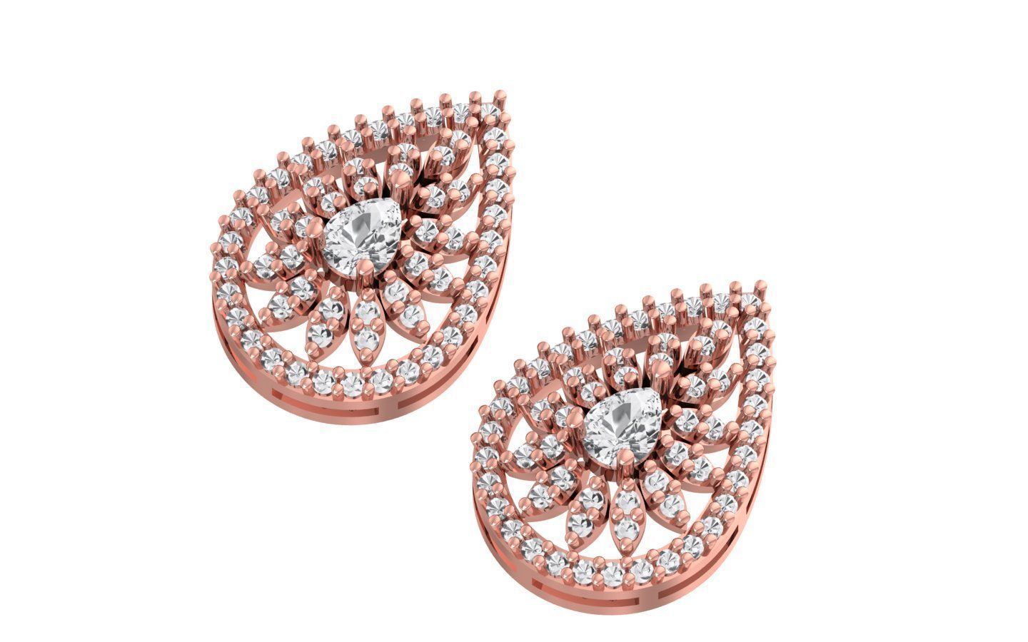 Women Earrings 3dm STL OBJ FBX Renders Details 3D print model_1