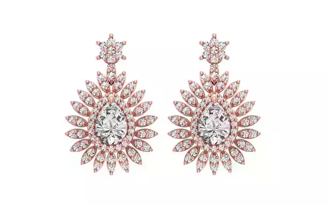 Women Earrings 3dm STL OBJ FBX Renders Details