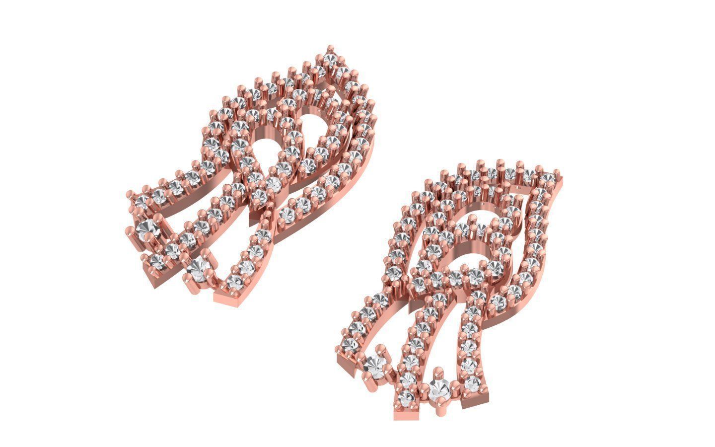 Women Earrings 3dm STL OBJ FBX Renders Details 3D print model_1