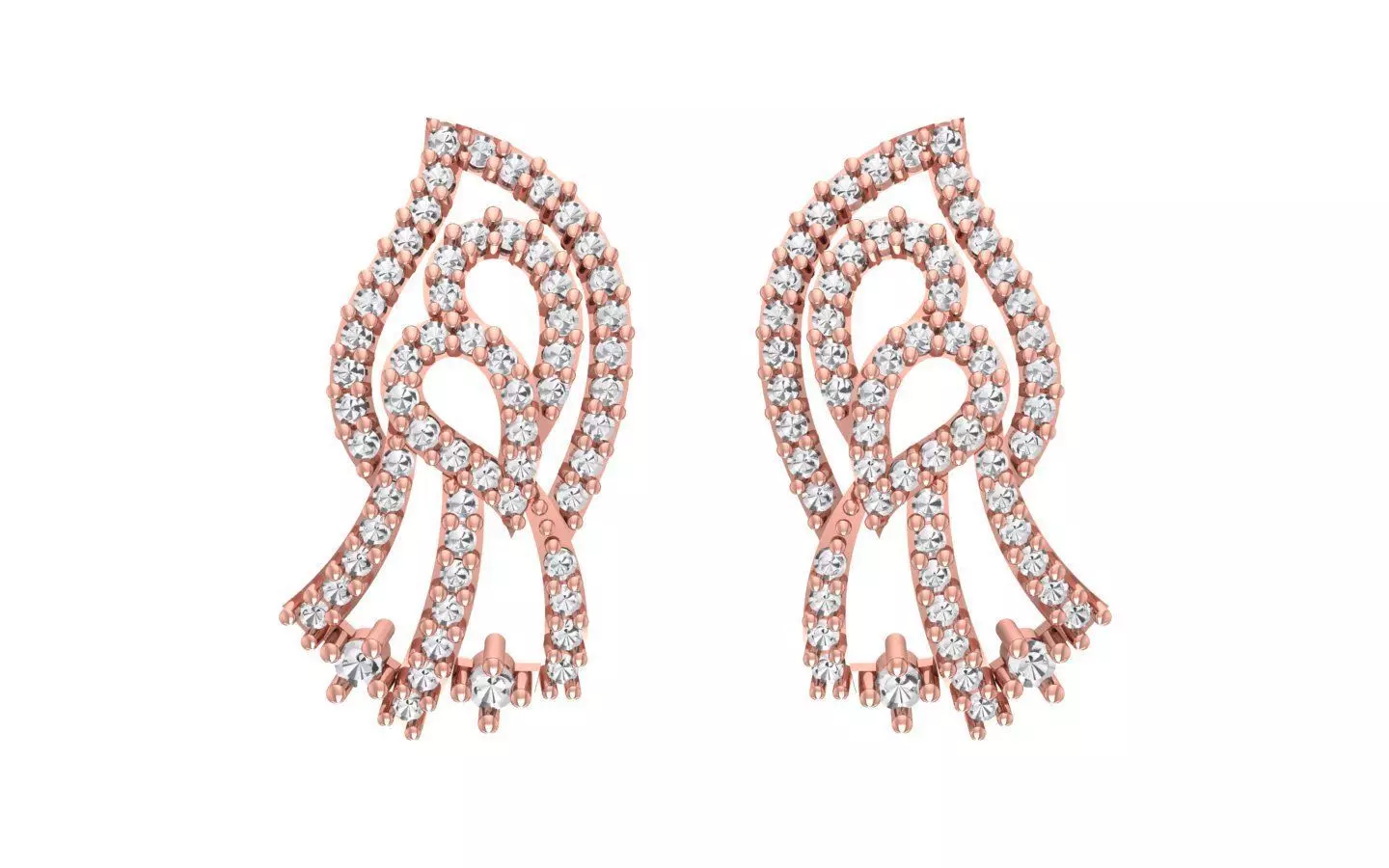 Women Earrings 3dm STL OBJ FBX Renders Details 3D print model_0