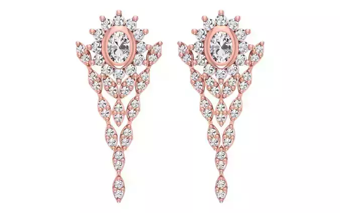 Women Earrings 3dm STL OBJ FBX Renders Details