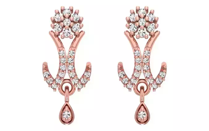 Women Earrings 3dm STL OBJ FBX Renders Details