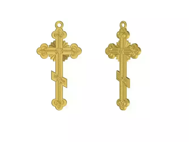 Beautiful Cross Floral Antique Pendant for Silver Casting 3D print model