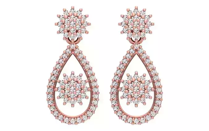 Women Earrings 3dm STL OBJ FBX Renders Details