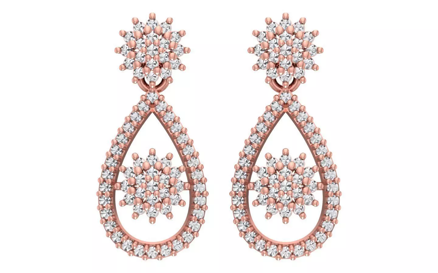 Women Earrings 3dm STL OBJ FBX Renders Details 3D print model
