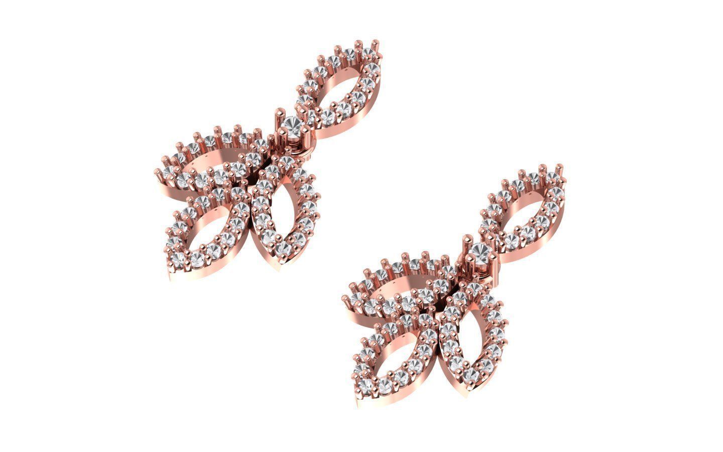 Women Earrings 3dm STL OBJ FBX Renders Details 3D print model_1