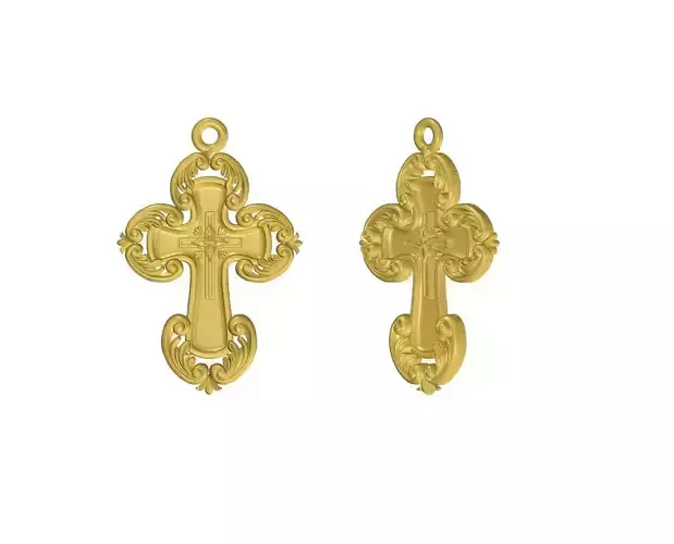Simple Beautiful Carved Cross Pendant Design for silver 