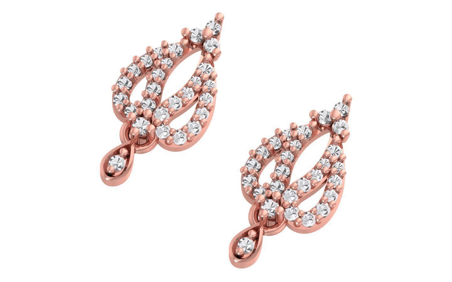 Women Earrings 3dm STL OBJ FBX Renders Details 3D print model_2