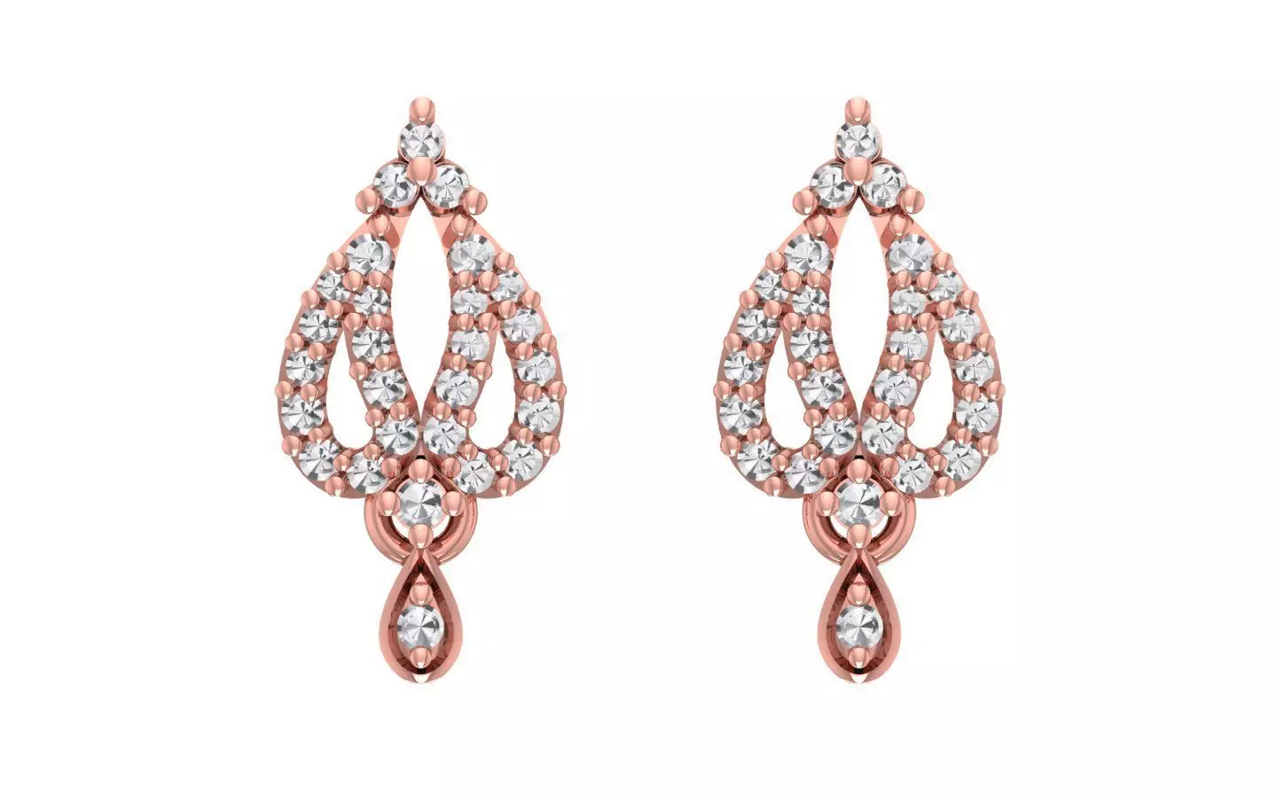 Women Earrings 3dm STL OBJ FBX Renders Details 3D print model_0