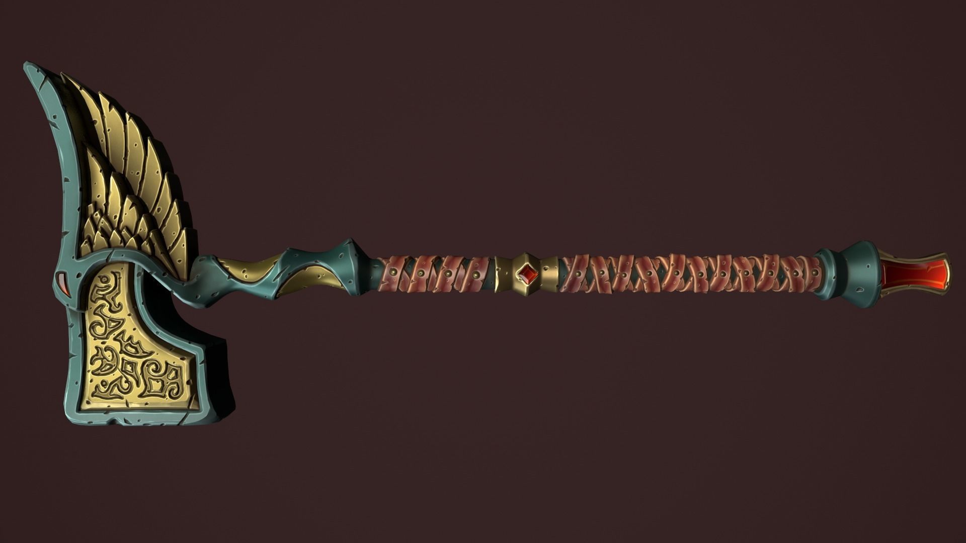 Rune battle-hammer 3d print 3D print model_7