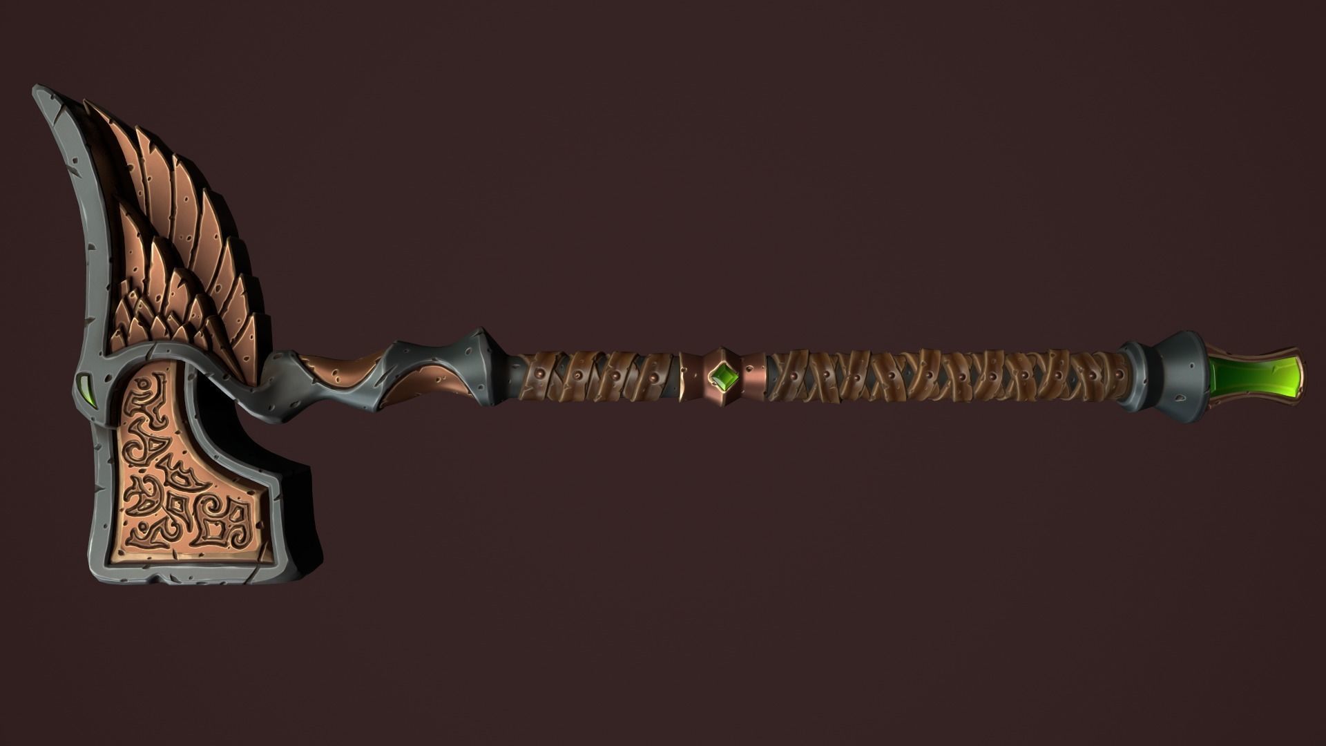 Rune battle-hammer 3d print 3D print model_6