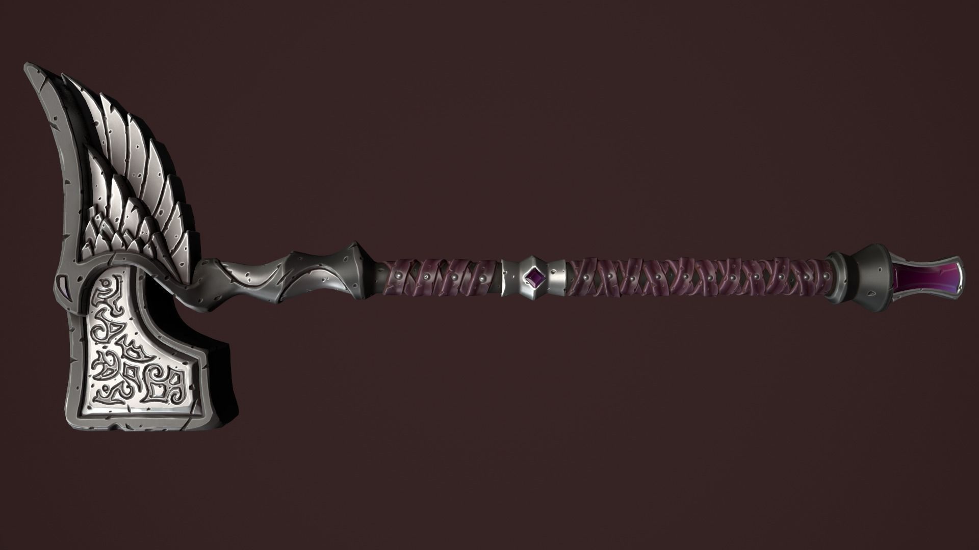 Rune battle-hammer 3d print 3D print model_8