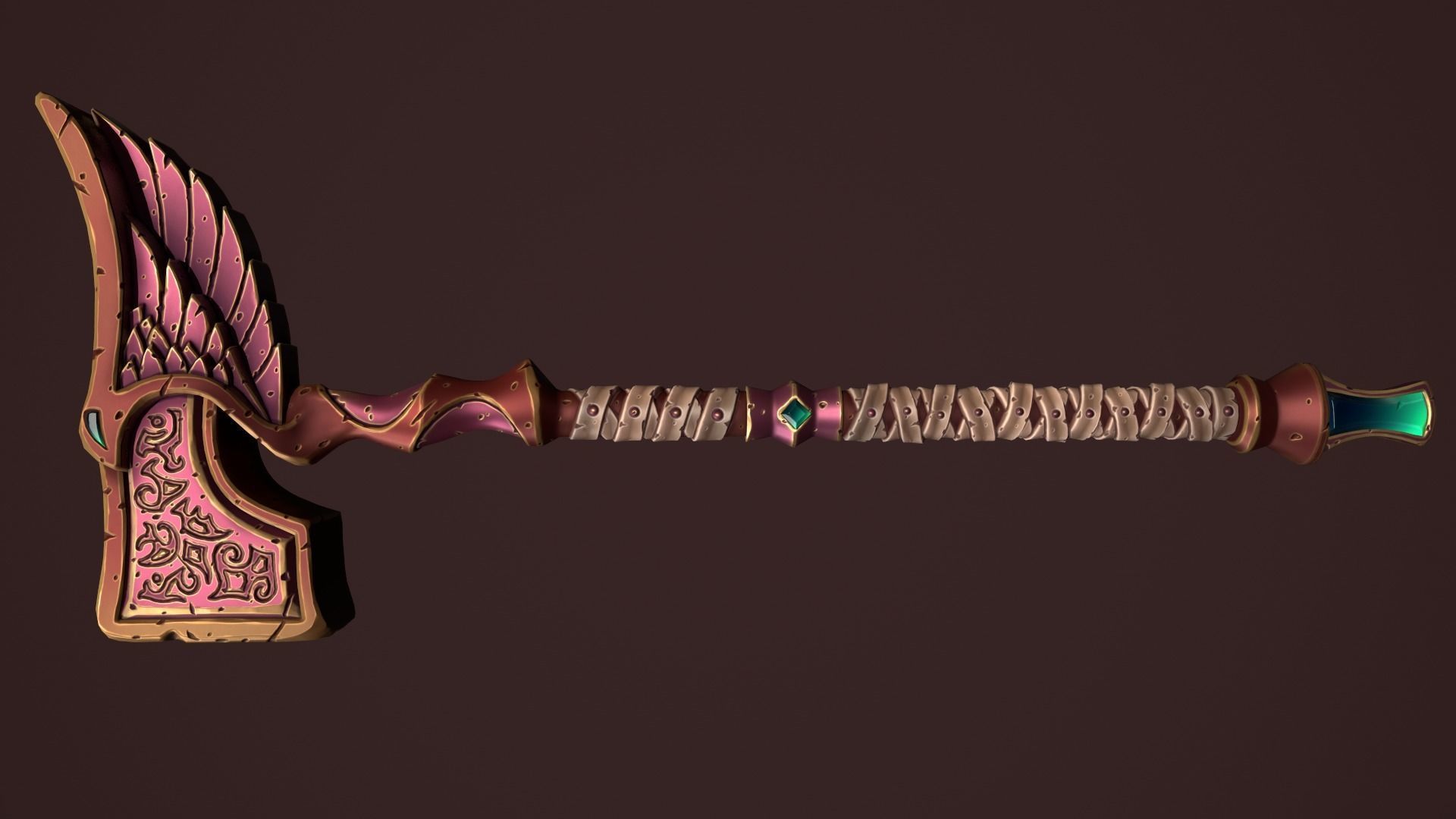 Rune battle-hammer 3d print 3D print model_11