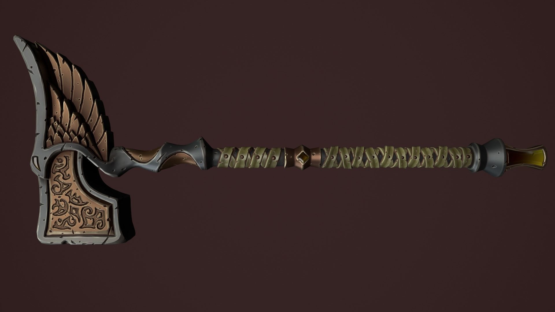 Rune battle-hammer 3d print 3D print model_12