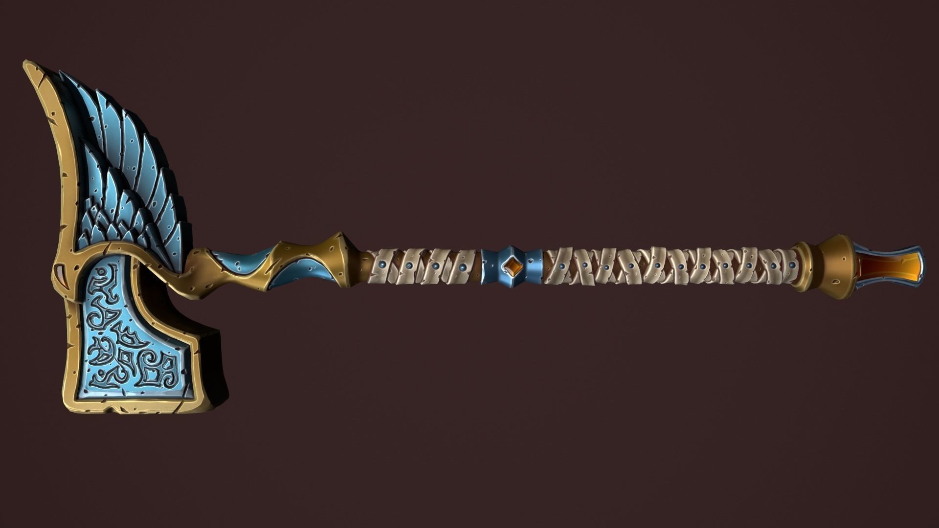 Rune battle-hammer 3d print 3D print model_9