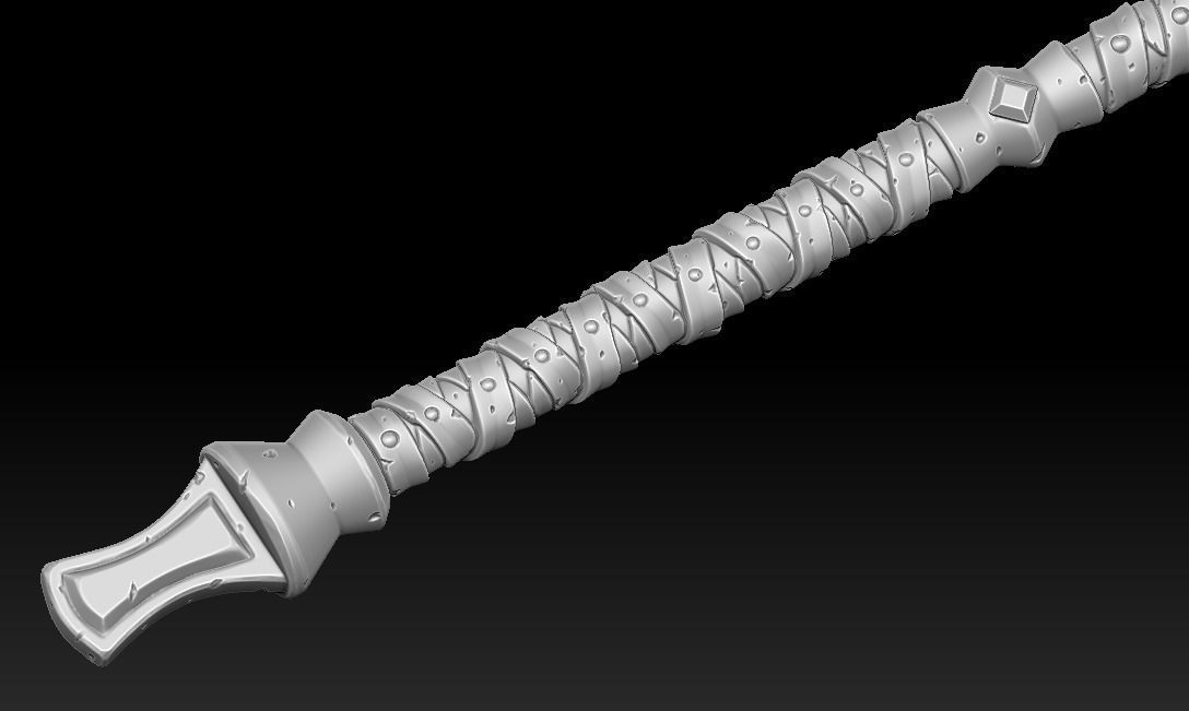 Rune battle-hammer 3d print 3D print model_5