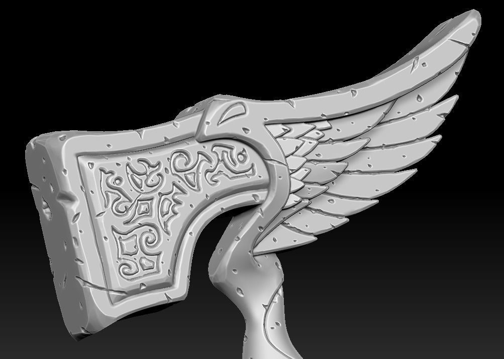 Rune battle-hammer 3d print 3D print model_4