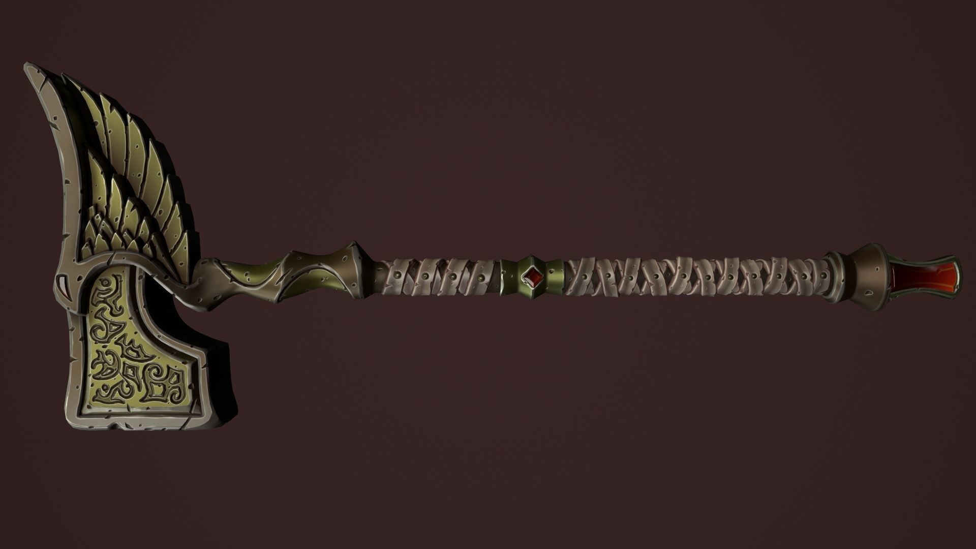 Rune battle-hammer 3d print 3D print model_13