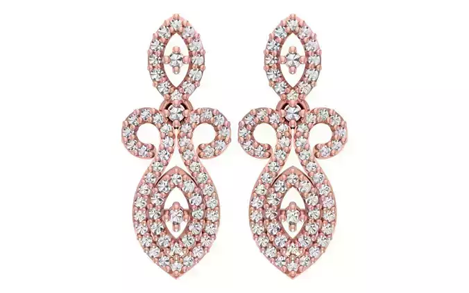 Women Earrings 3dm STL OBJ FBX Renders Details