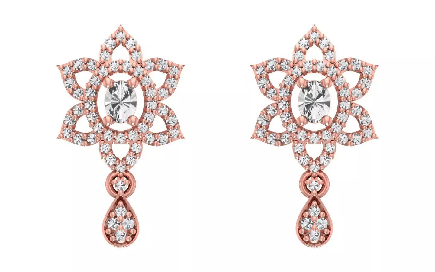 Women Earrings 3dm STL OBJ FBX Renders Details 3D print model_0