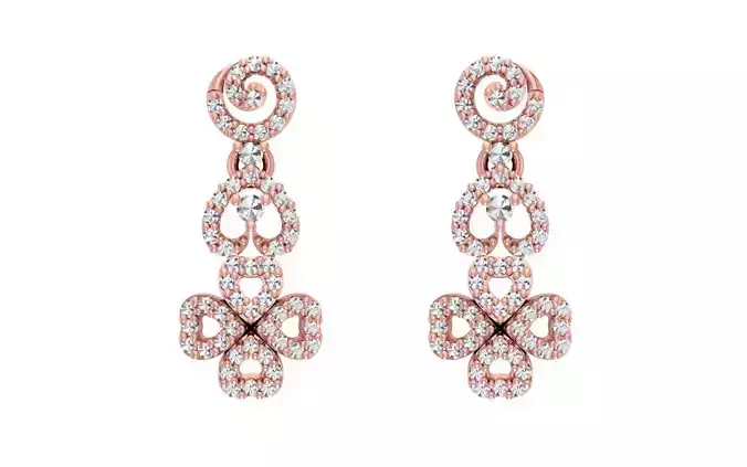 Women Earrings 3dm STL OBJ FBX Renders Details