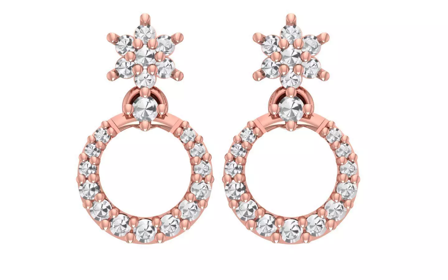 Women Earrings 3dm STL OBJ FBX Renders Details 3D print model_0