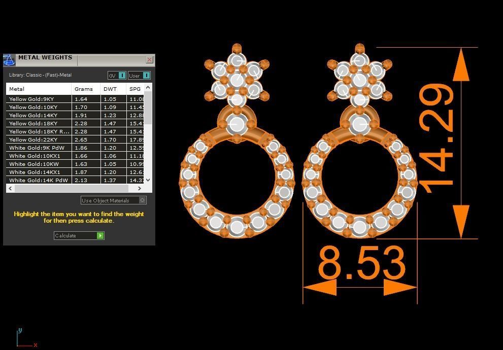 Women Earrings 3dm STL OBJ FBX Renders Details 3D print model_3