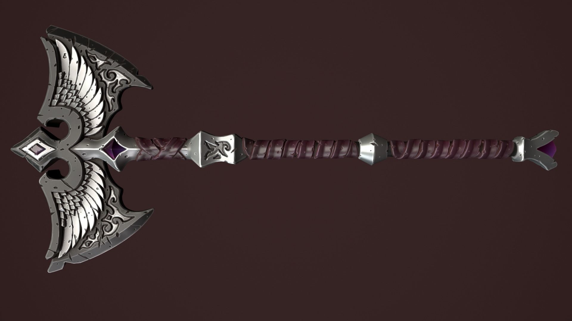 Rune poleaxe 3d print 3D print model_8