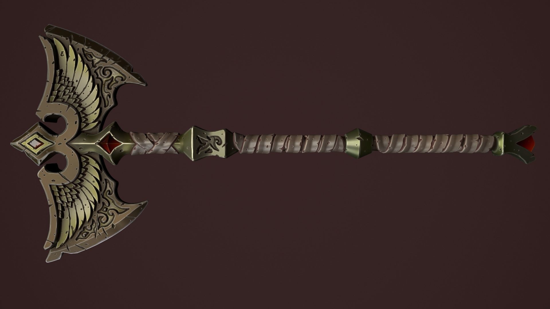 Rune poleaxe 3d print 3D print model_13