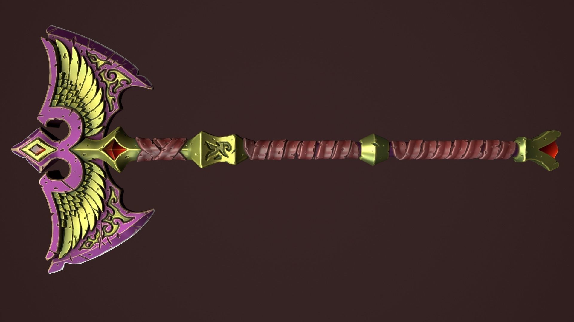 Rune poleaxe 3d print 3D print model_10