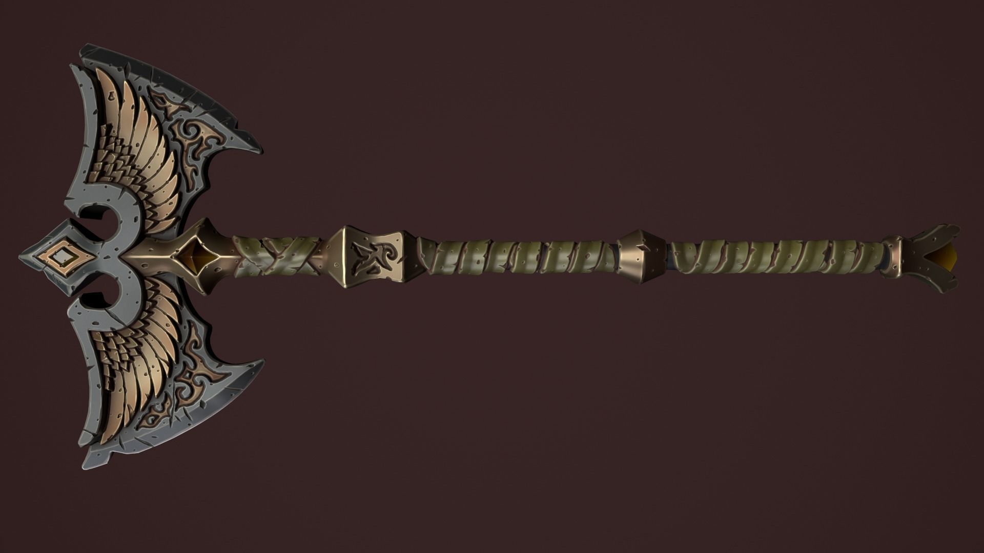 Rune poleaxe 3d print 3D print model_12