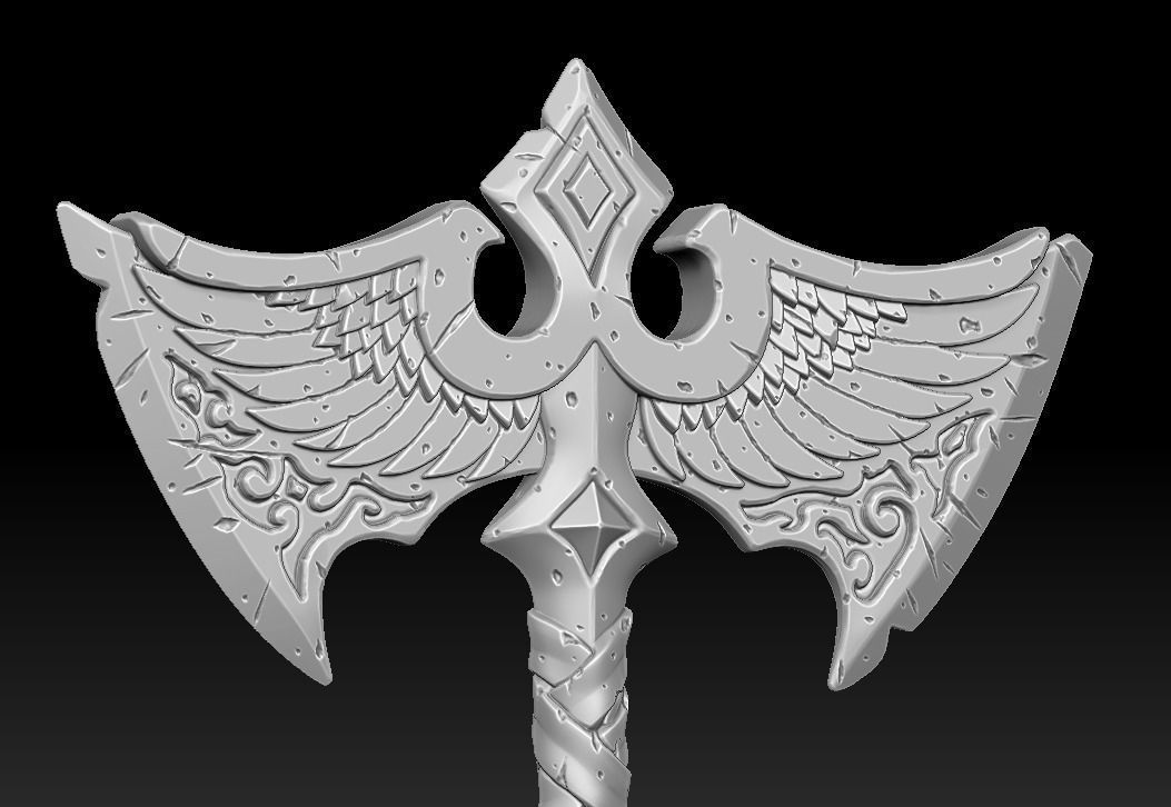 Rune poleaxe 3d print 3D print model_4