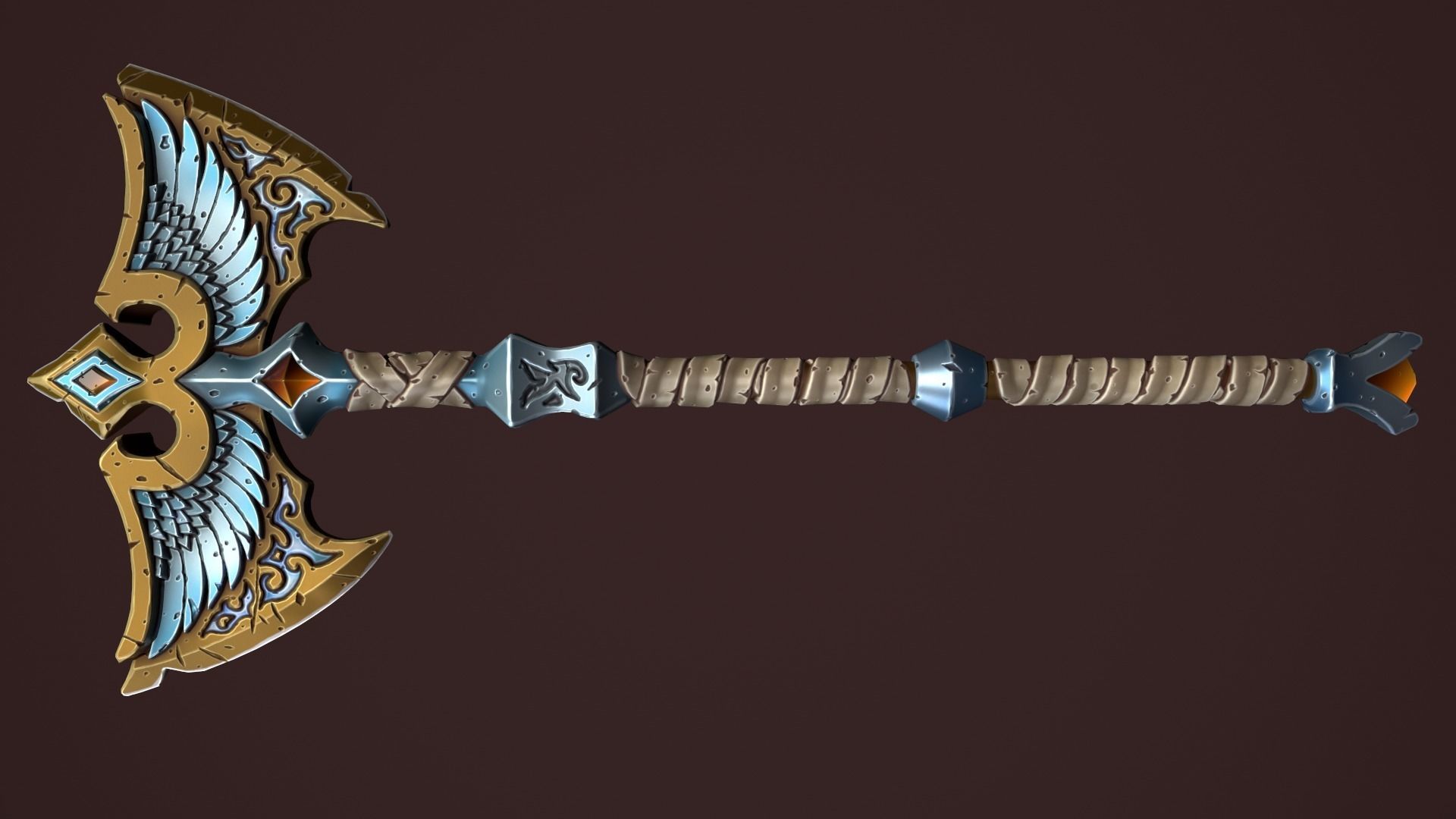 Rune poleaxe 3d print 3D print model_9