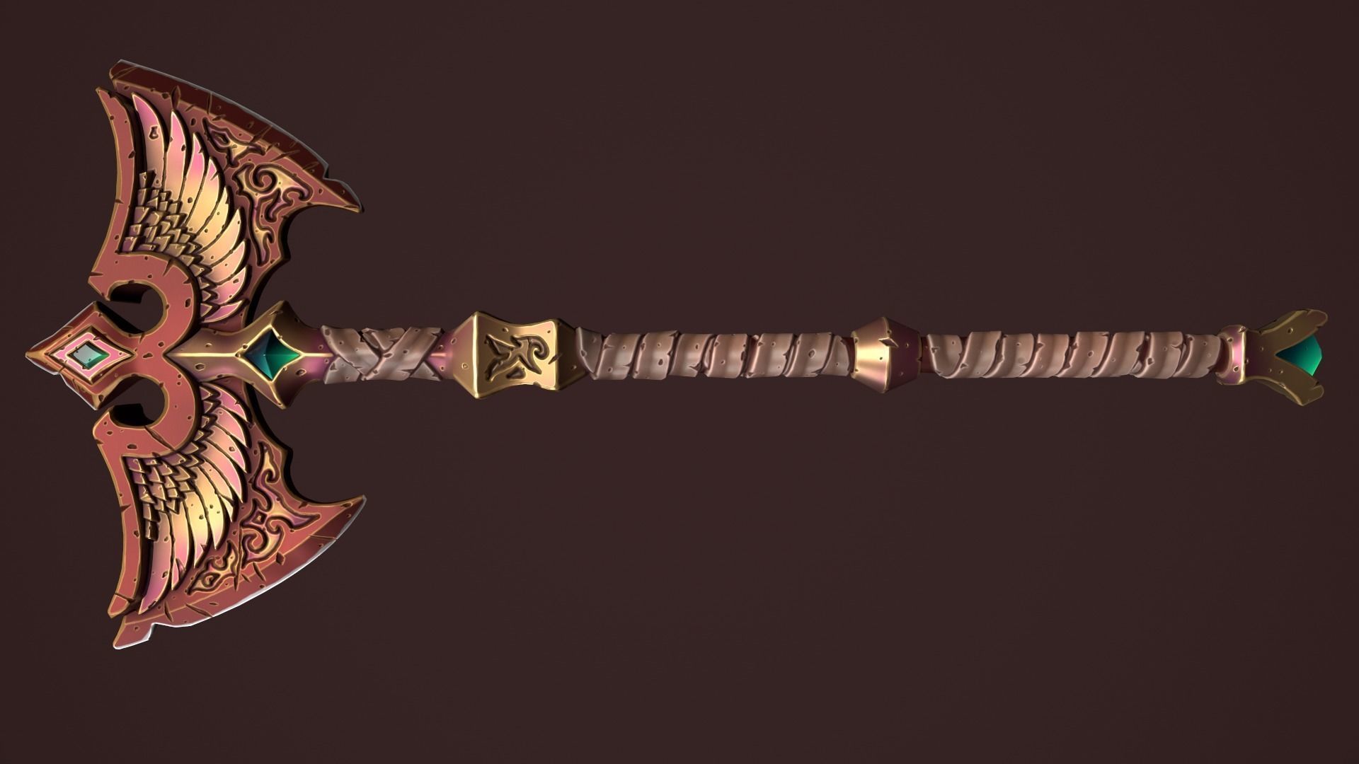 Rune poleaxe 3d print 3D print model_11