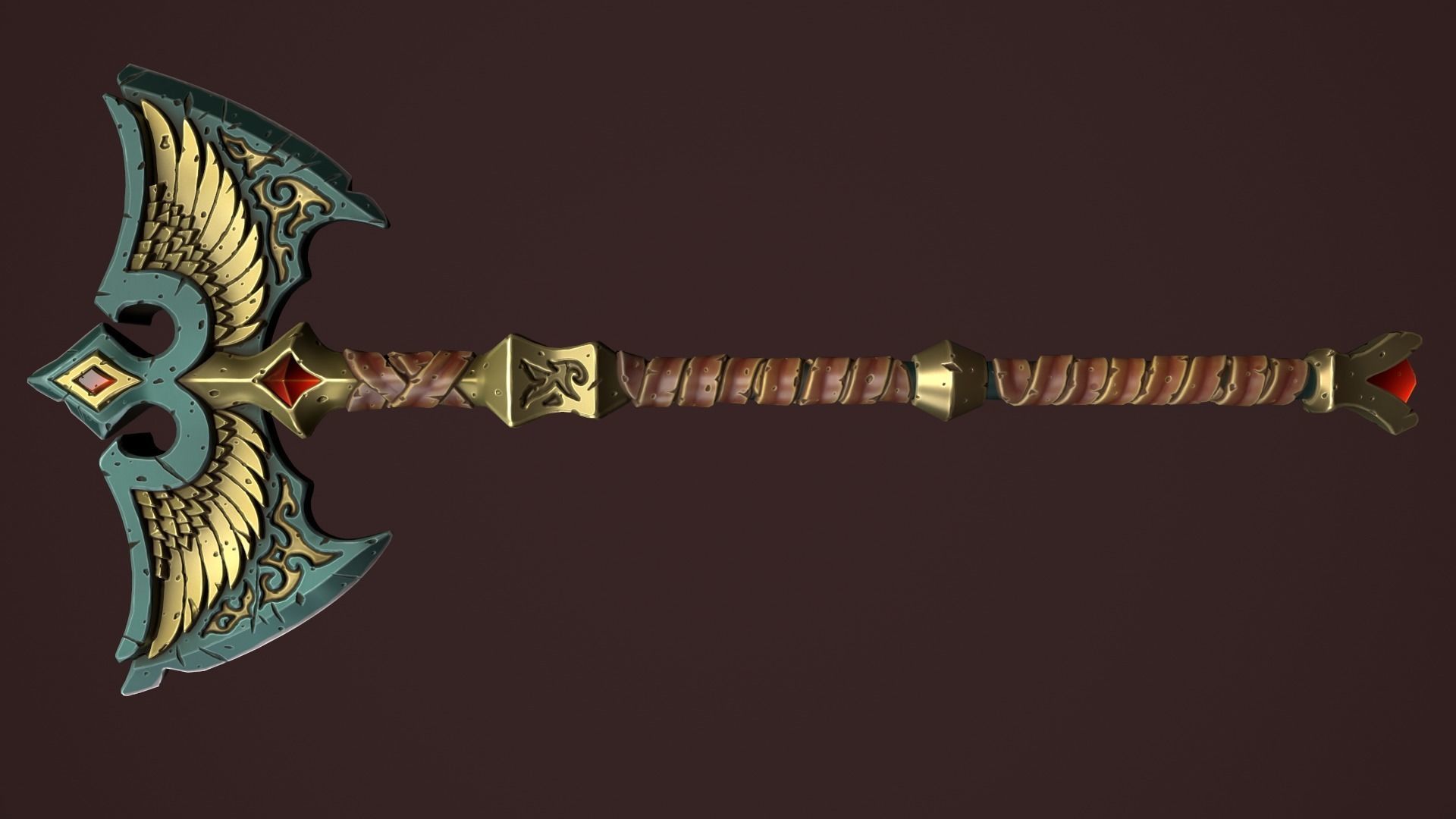 Rune poleaxe 3d print 3D print model_7