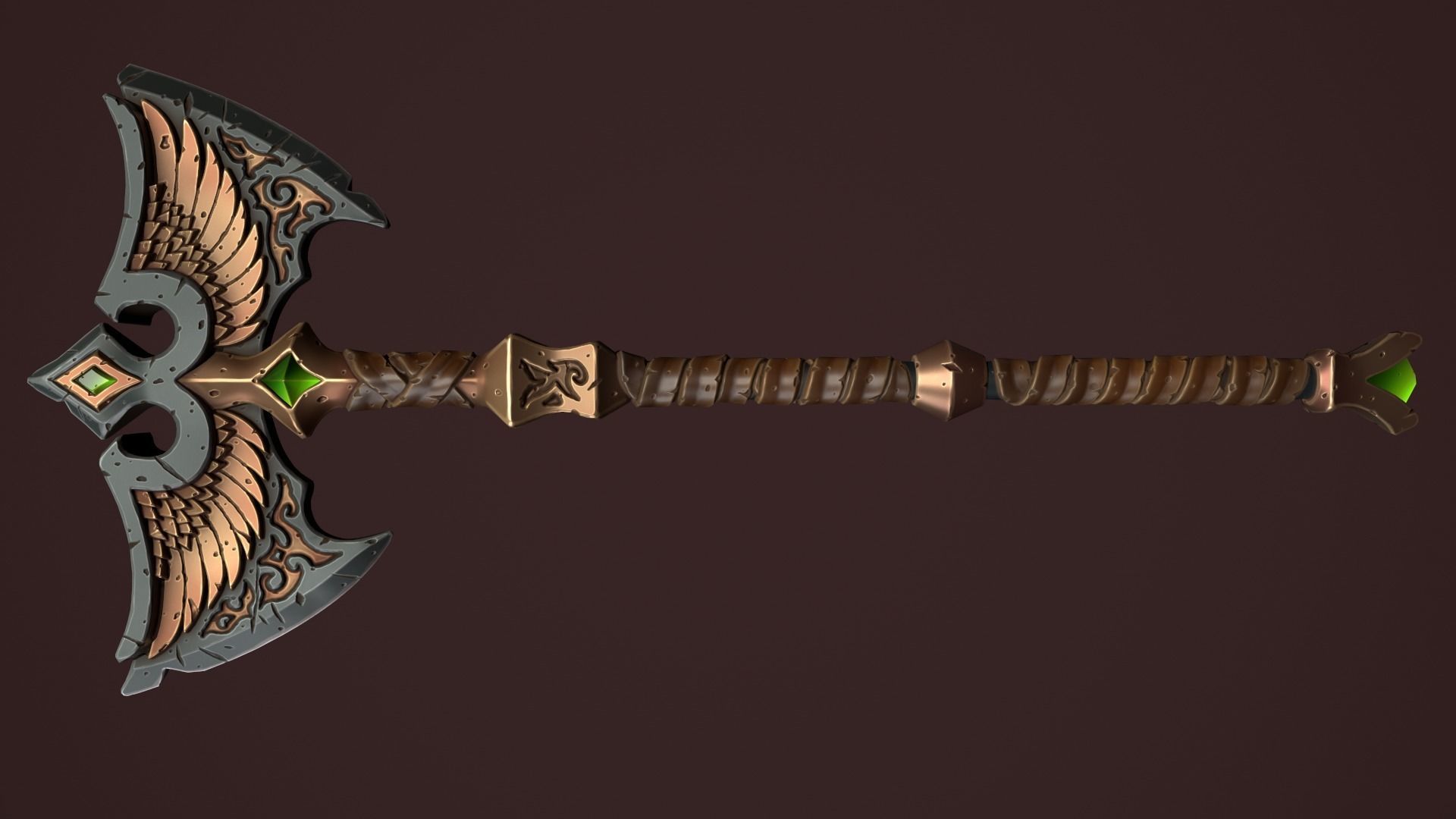 Rune poleaxe 3d print 3D print model_6