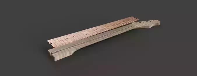 CNC Fender Telecaster Guitar Neck 3D CAD Model 3D model